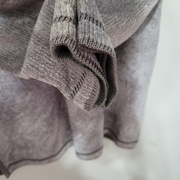 Vintage chenille beaded pullover cardigan sweater, grey, L to XL - Picture 6 of 7